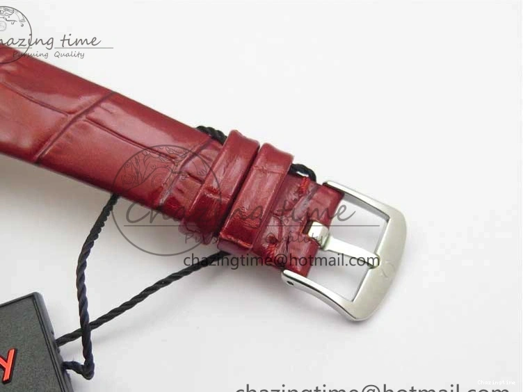 0402 Ladies’ De Ville Trésor Diamond SS 3AF 1:1 Best Edition White Dial On Red Leather Strap Swiss Quartz Snug 7885